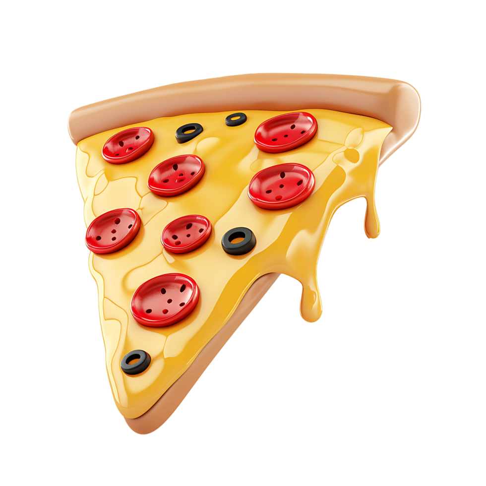 3D Pizza Icon Flying Slice Isolated png