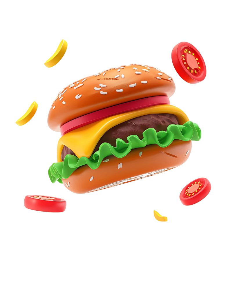 3D Hamburger Icon on Transparent Background png