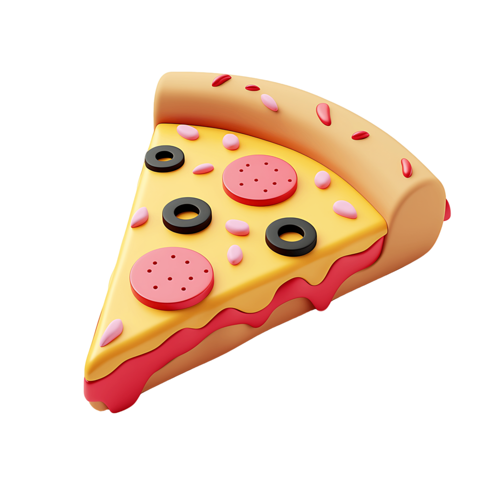 Transparent Background 3D Render Pizza Slice png