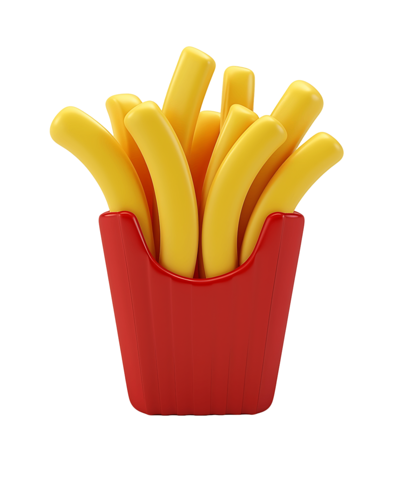 French fries 3D icon isolated on clear png