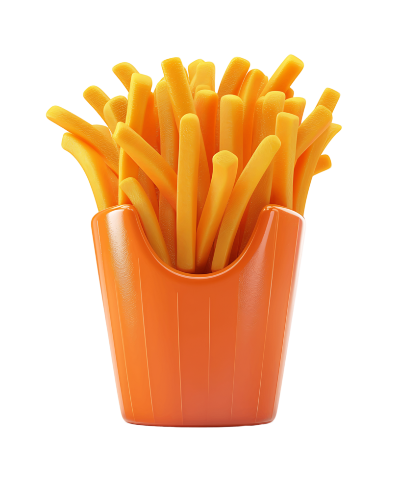 Transparent background french fries 3D render png