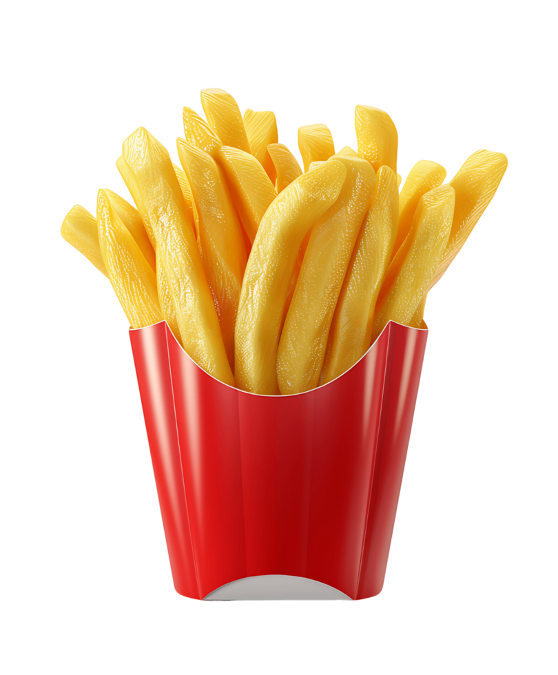 French fries 3D render clear background png