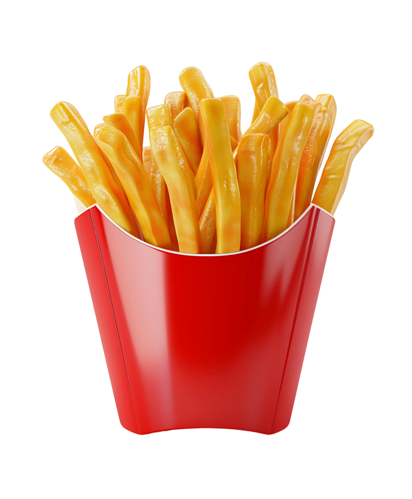 French fries icon isolated 3D transparent png