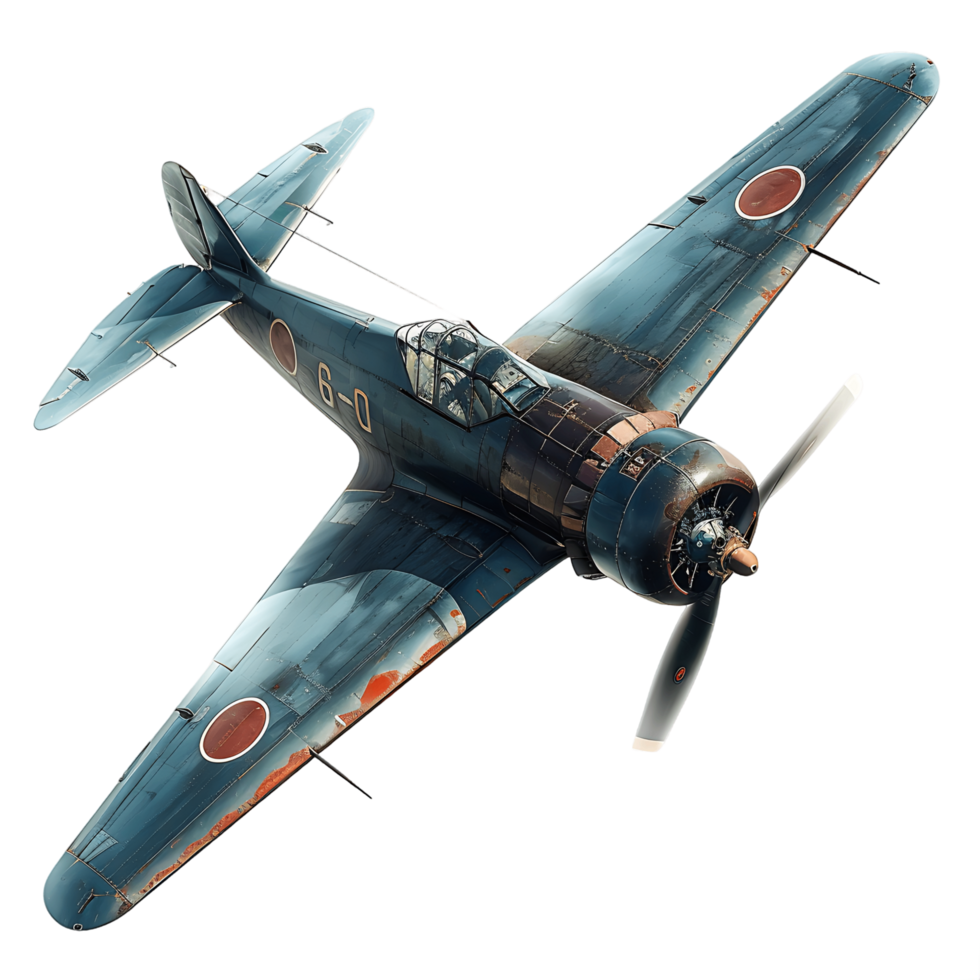 Old Fighter Plane on Transparent Background png