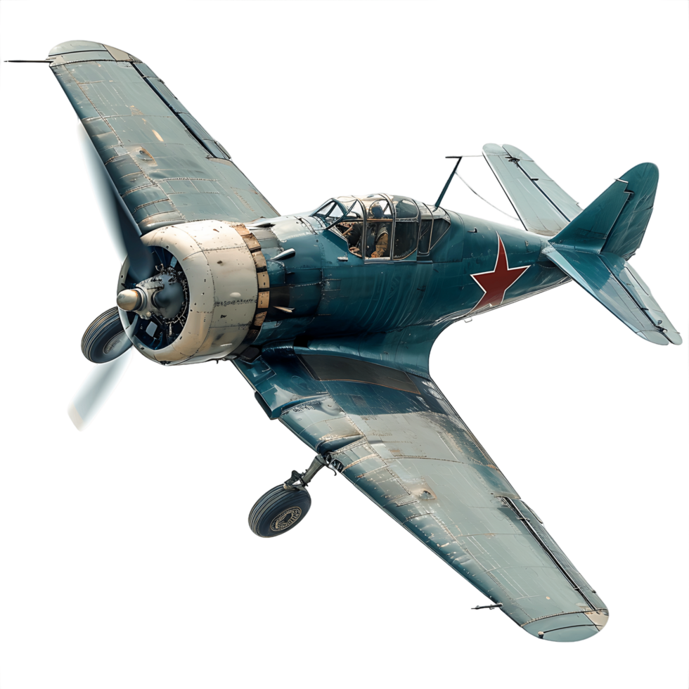 Isolated Old Fighter Jet on Transparent png
