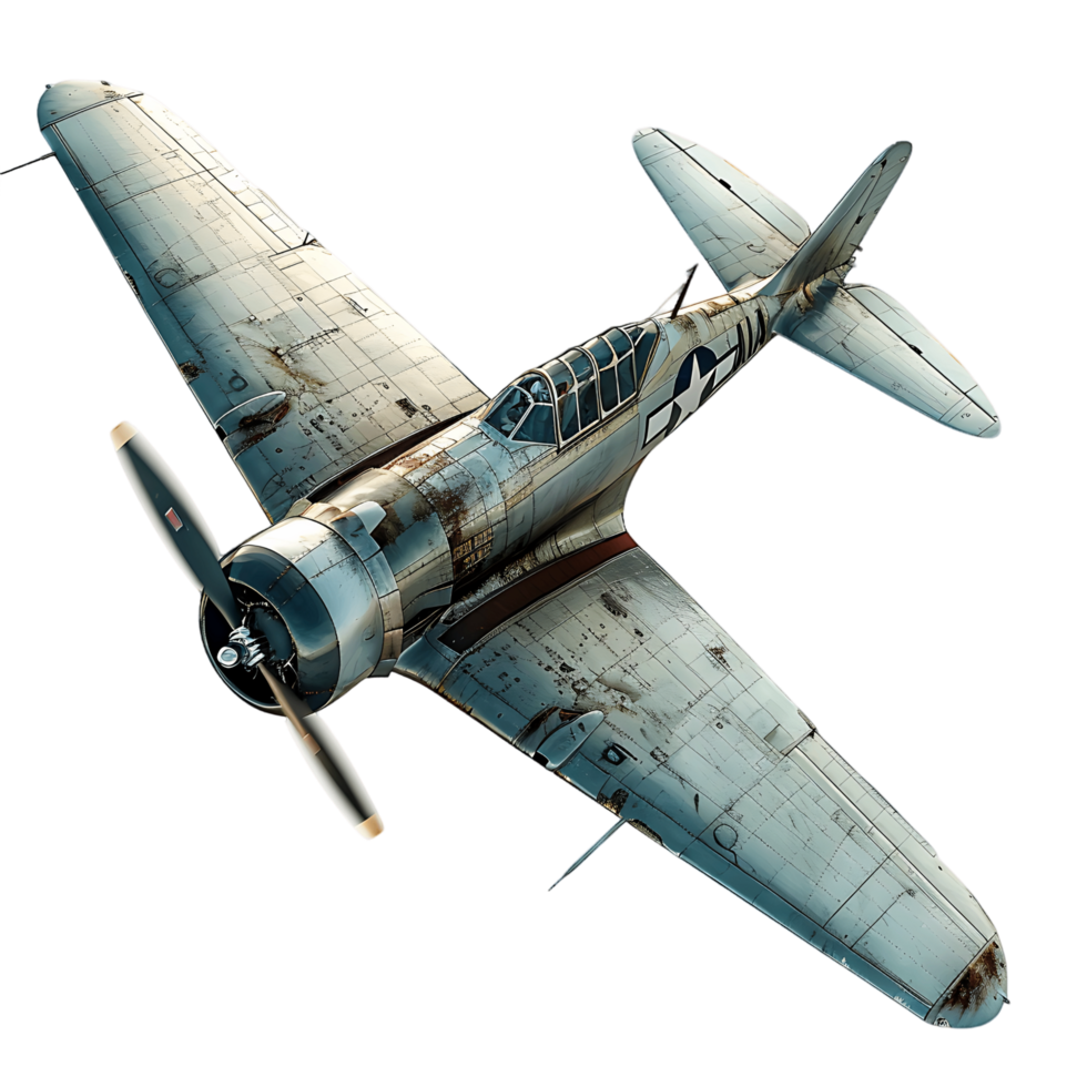 Antique Fighter Plane Flying Isolated png