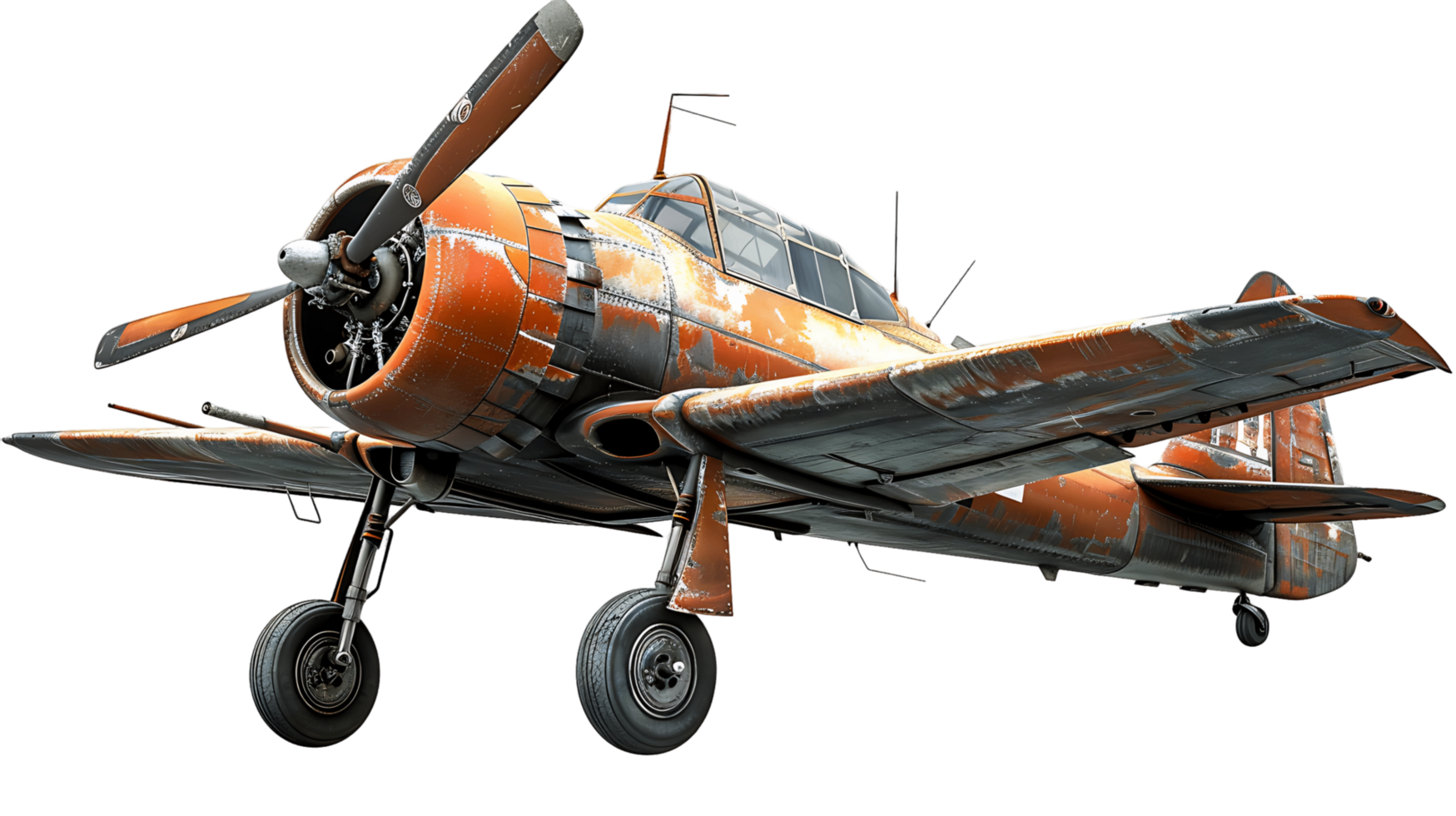 Flying Vintage Fighter Plane Isolated png