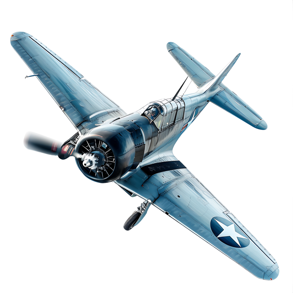 Isolated Retro Fighter Jet on Transparent png