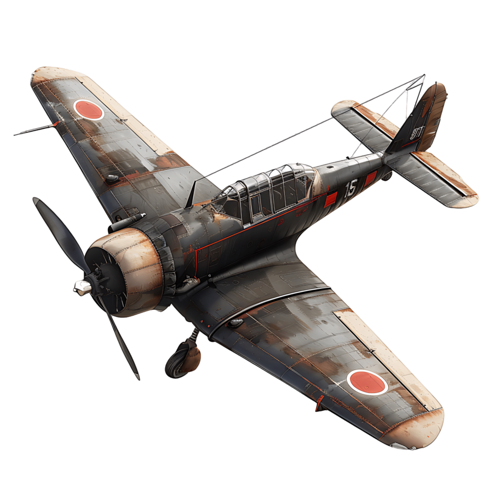 Isolated Classic Fighter Plane on Transparent png