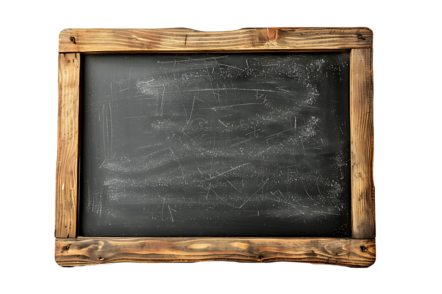 Wooden Frame Blackboard Isolated on Transparent png