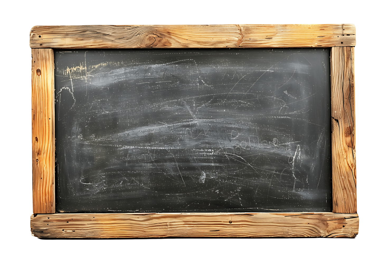 Transparent Background Blackboard with Wooden Frame png