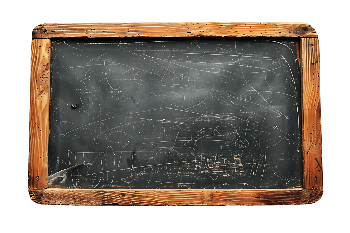 Isolated Chalkboard with Wooden Frame png