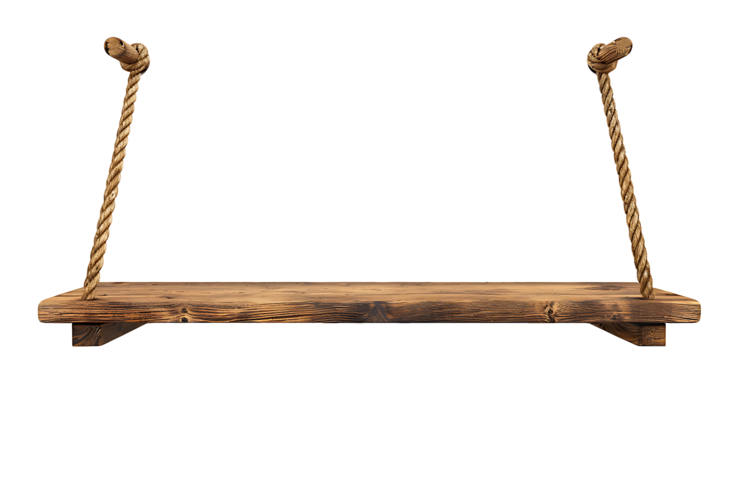 Empty Wooden Shelf Isolated on Transparent png