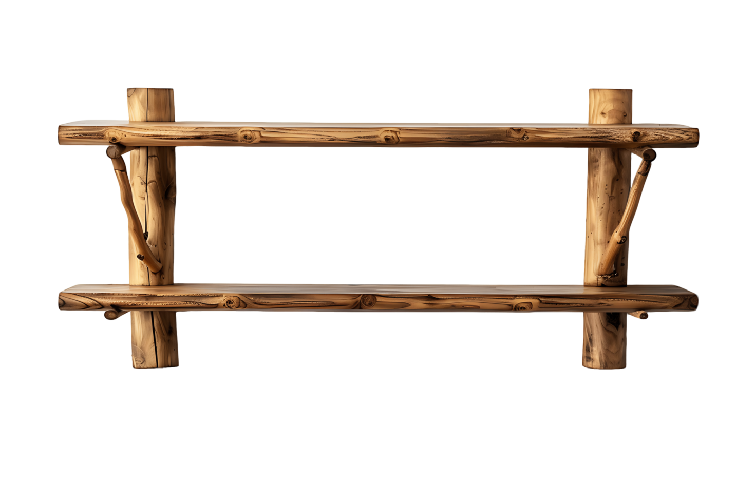Transparent Wooden Shelf Isolated png