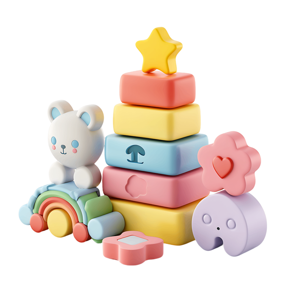 Baby toy 3D icon isolated clear png