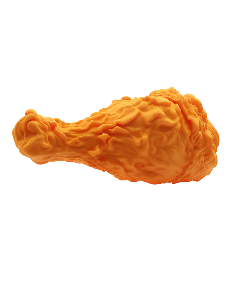 Clear fried chicken icon 3D isolated png