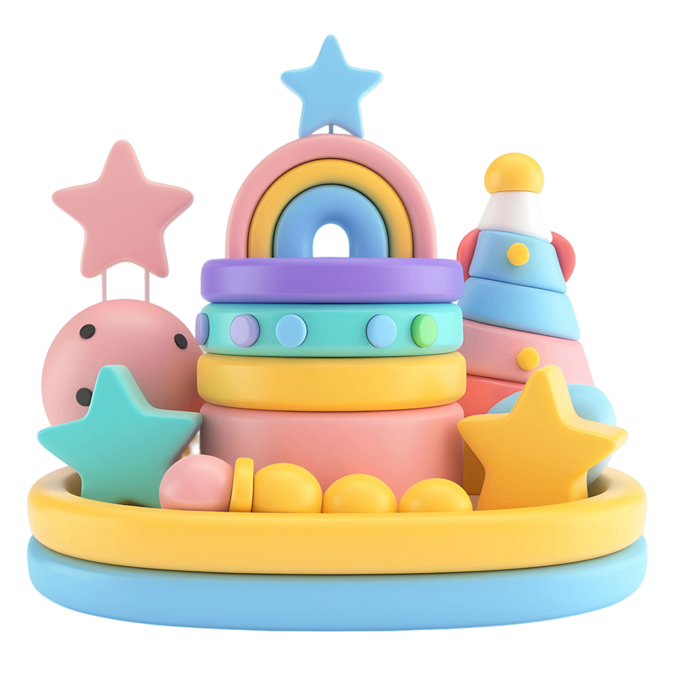 Baby toy 3D render isolated clear png