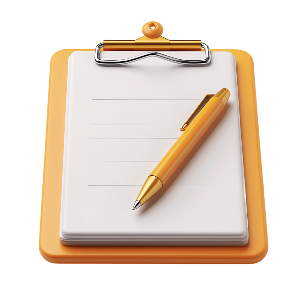 Business Clipboard 3D Icon Isolated on White Background png