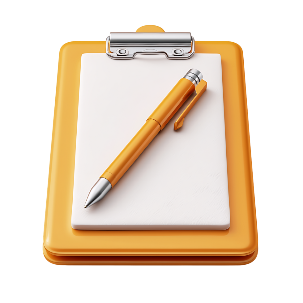 3D Clipboard Business Icon Isolated on White Background png