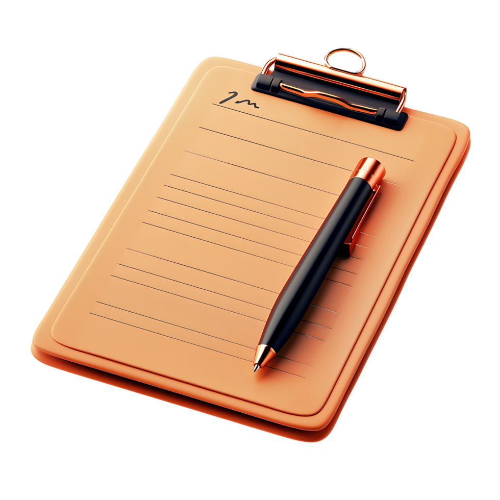 White Background Isolated 3D Clipboard Business Icon png