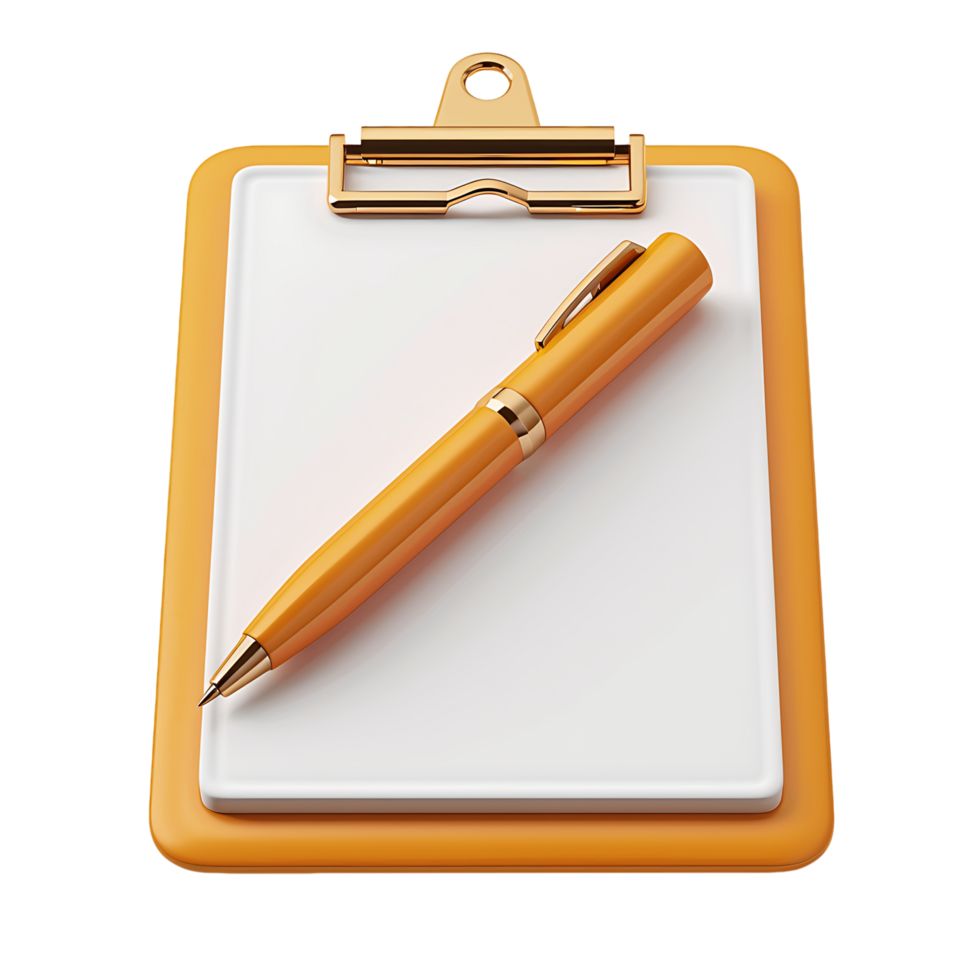 3D Clipboard Icon for Business Isolated on White Background png