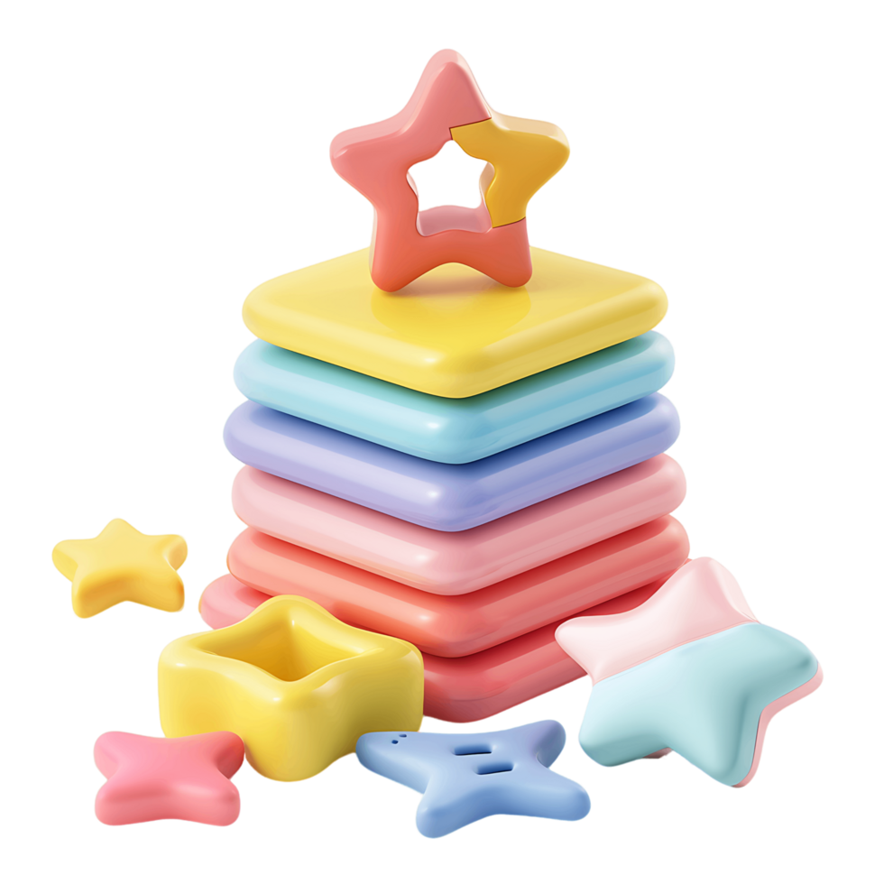 Isolated 3D baby toy on clear background png