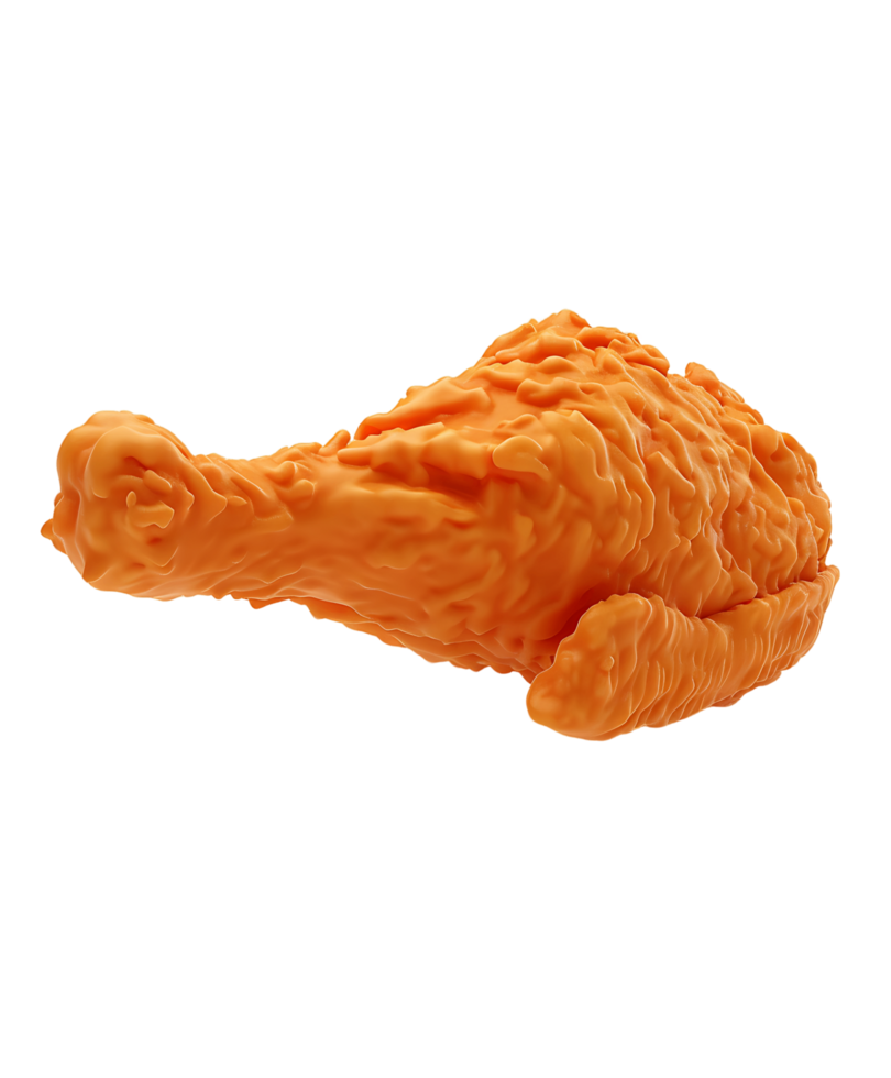 3D render isolated fried chicken clear png
