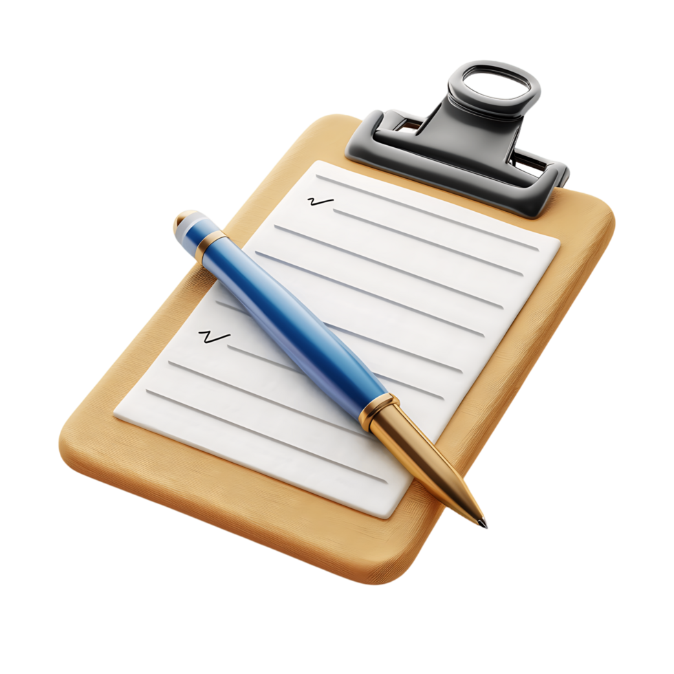 Business Clipboard 3D Icon Isolation on White Background png