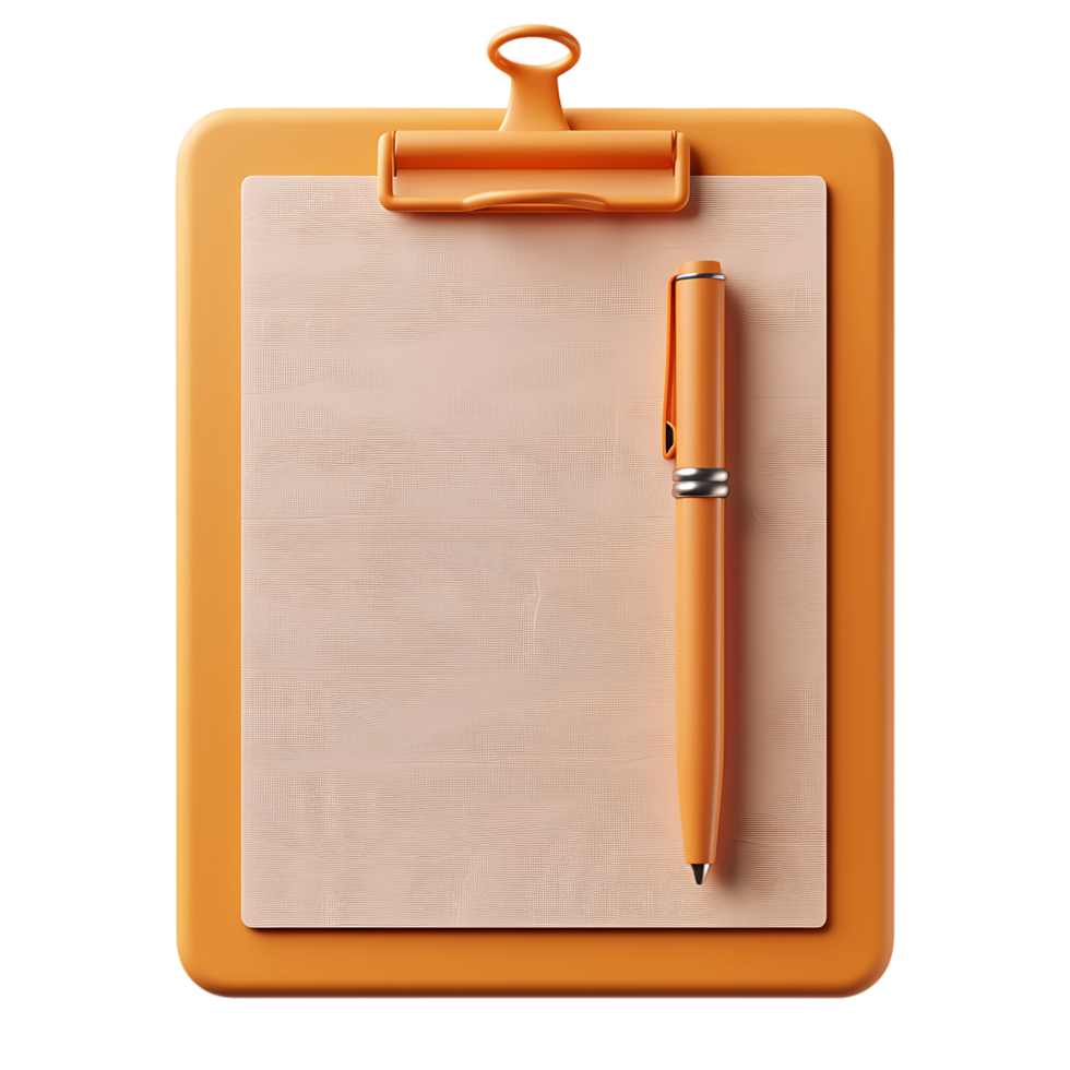 Isolated 3D Clipboard Business Icon on White Background png
