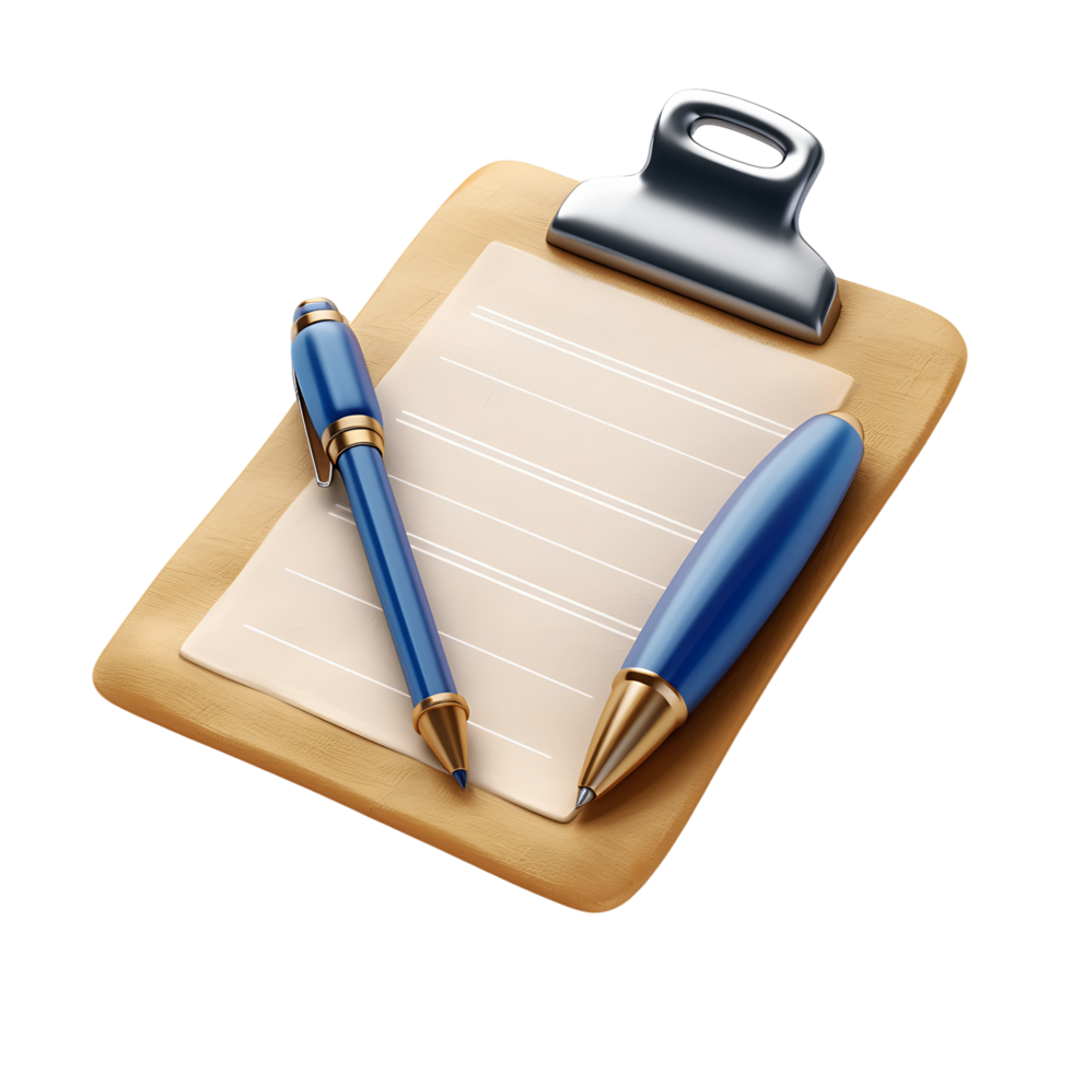 White Background Isolated Business 3D Clipboard Icon png