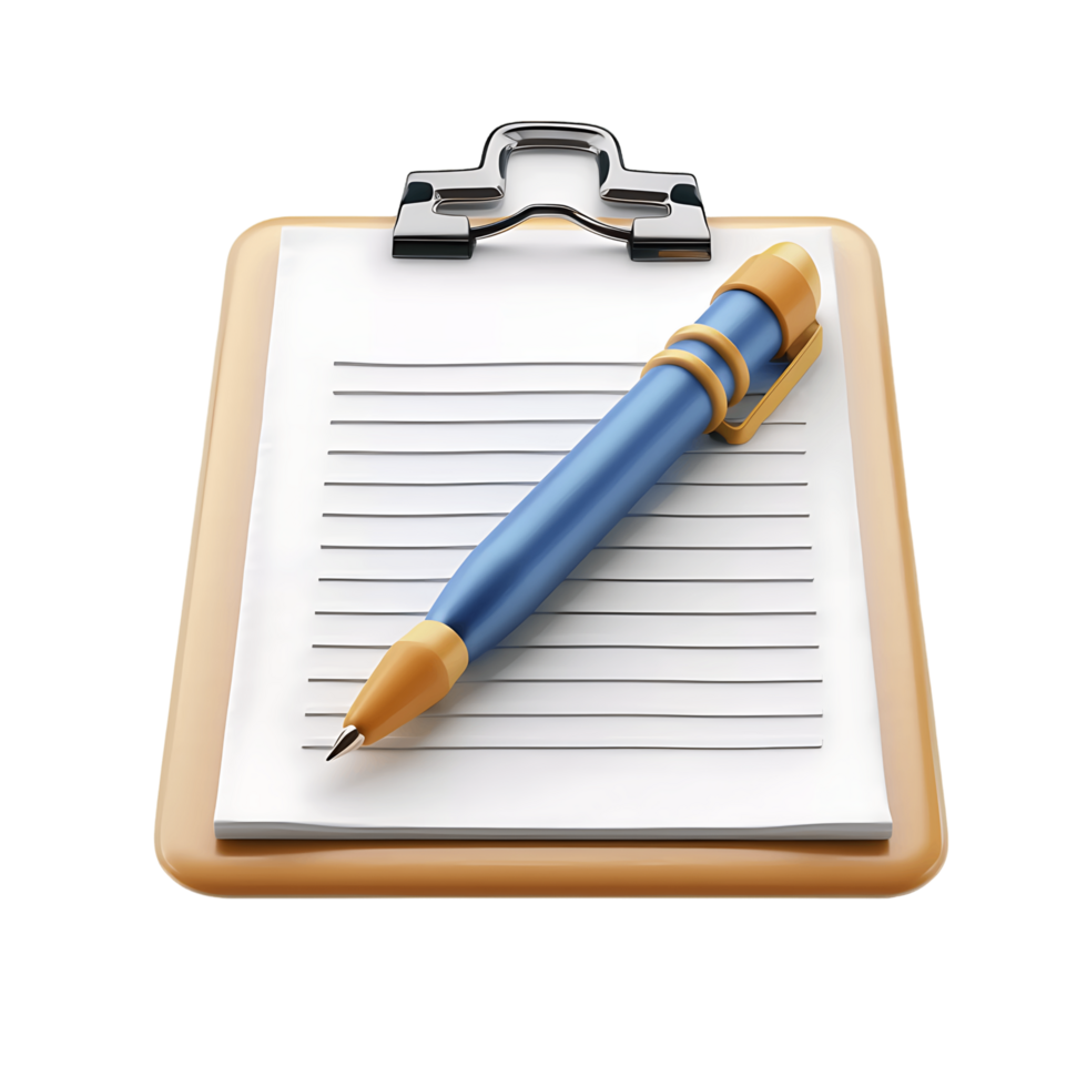 Isolated 3D Clipboard Business Icon with White Background png