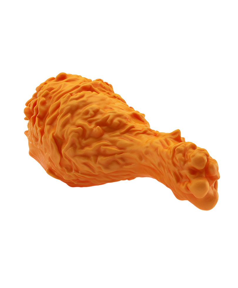 Fried chicken icon 3D rendering transparent png