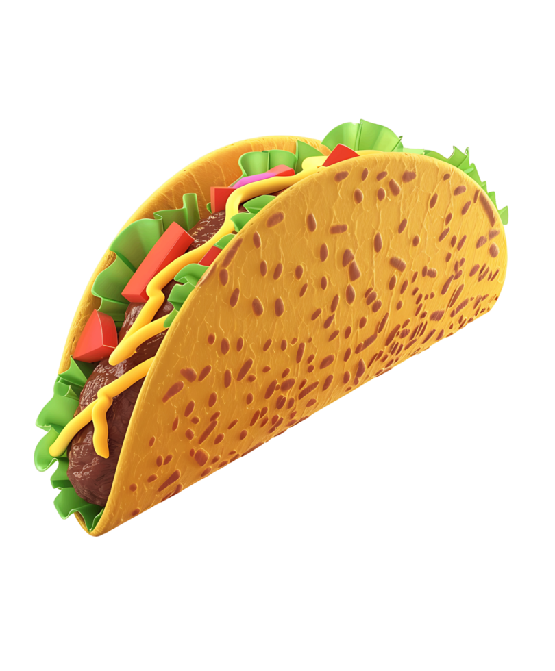 3D tacos icon isolated transparent png