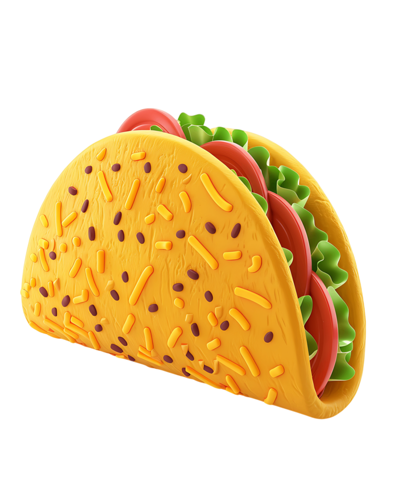 Rendered tacos icon 3D transparent png