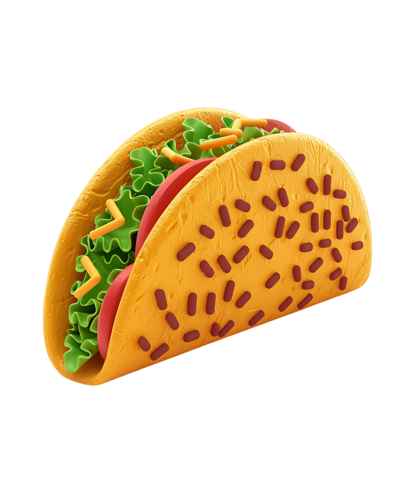 Tacos icon 3D render isolated png