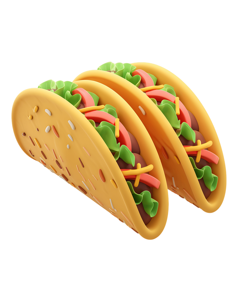 Clear tacos icon 3D isolated png