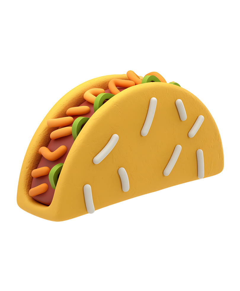 Transparent background 3D tacos icon png