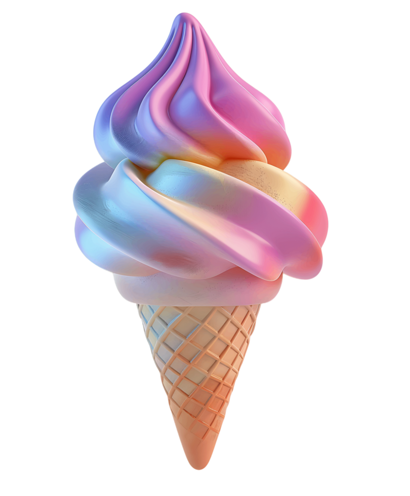 Transparent background ice cream 3D render png