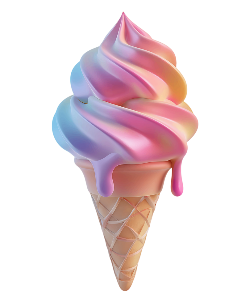 3D rendering ice cream icon transparent background png