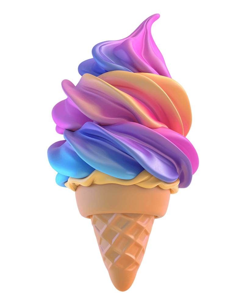 Ice cream icon isolated 3D transparent png