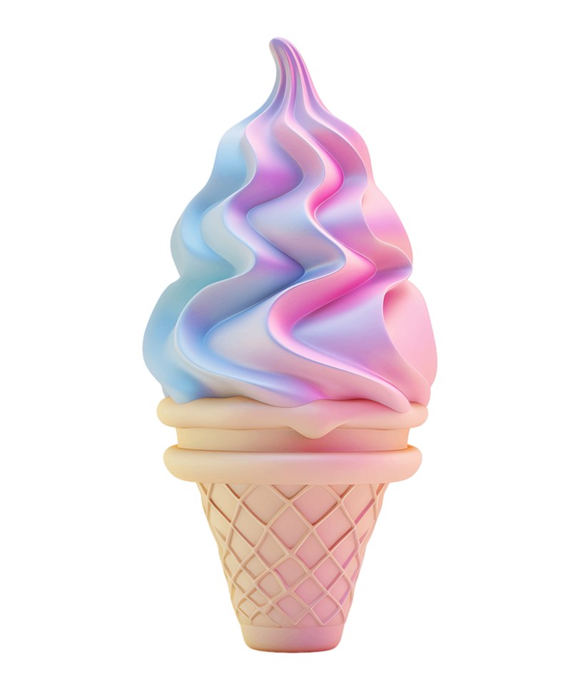 Clear ice cream icon 3D isolated png