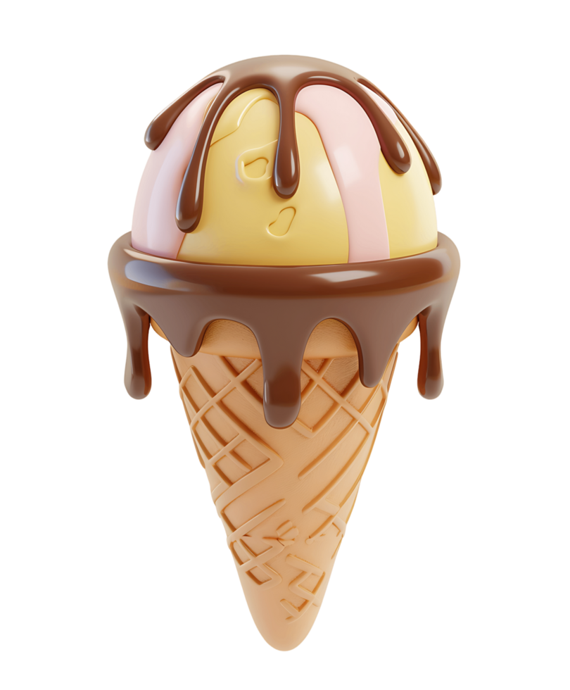 Ice cream 3D render clear background png