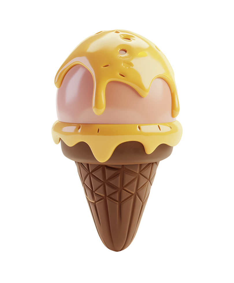 Transparent background 3D ice cream icon png