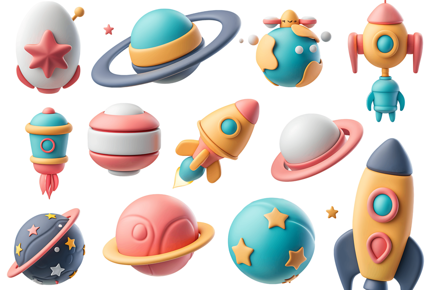 Space 3D icon pack transparent background png