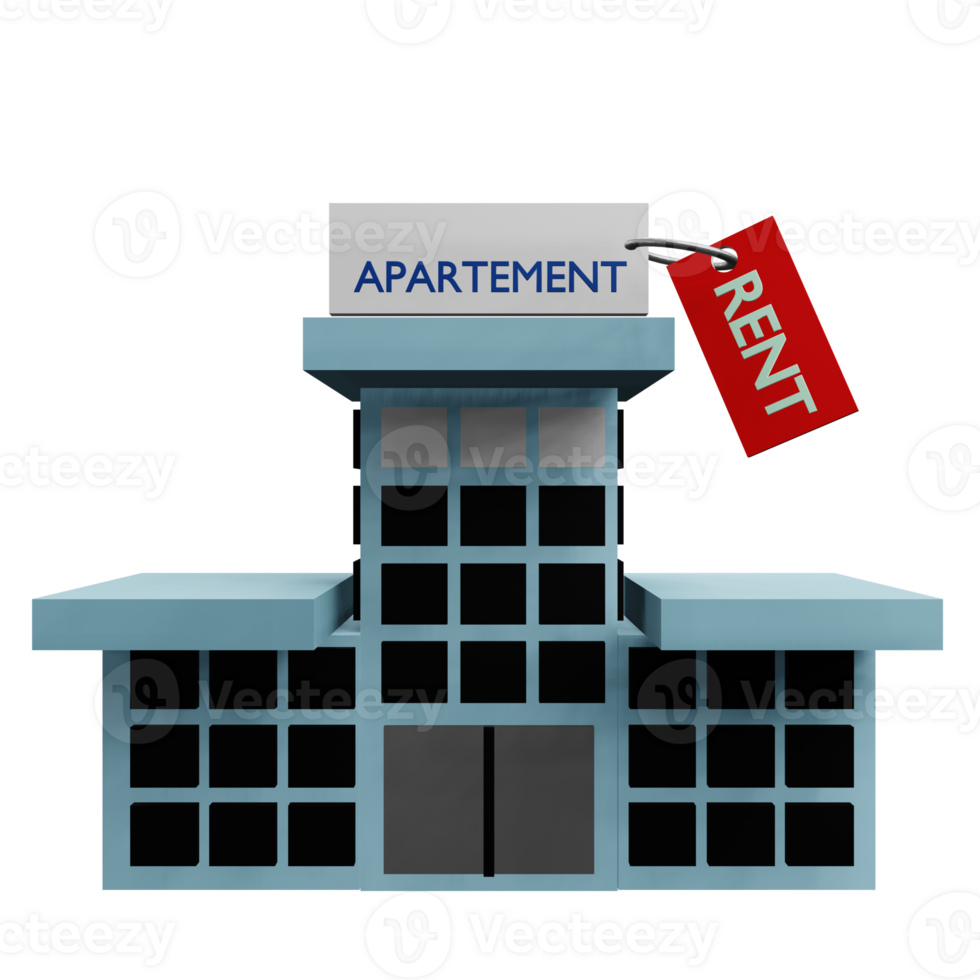 3 D illustration of rent apartement icon png