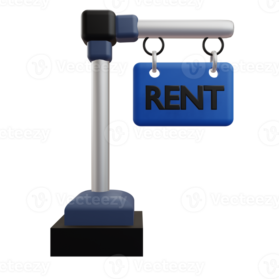 3 D illustration of rent sign icon png