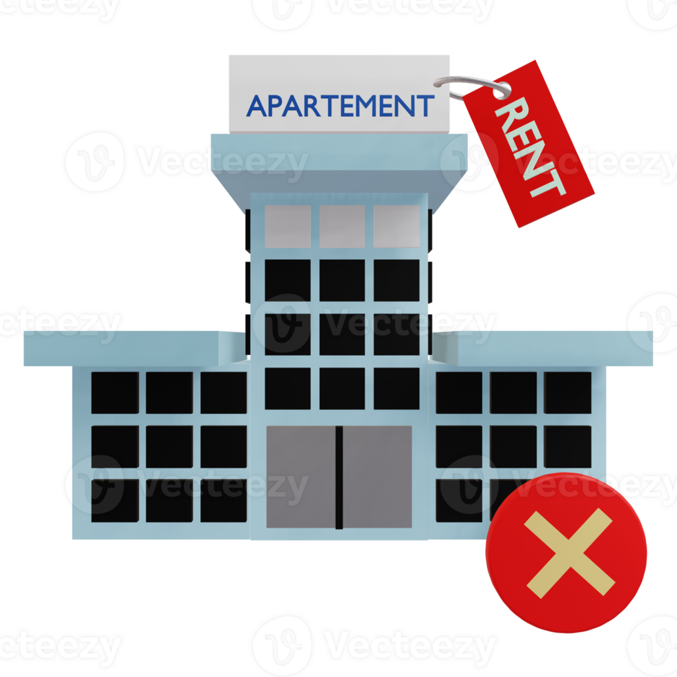 3 D illustration of no unit apartement icon png