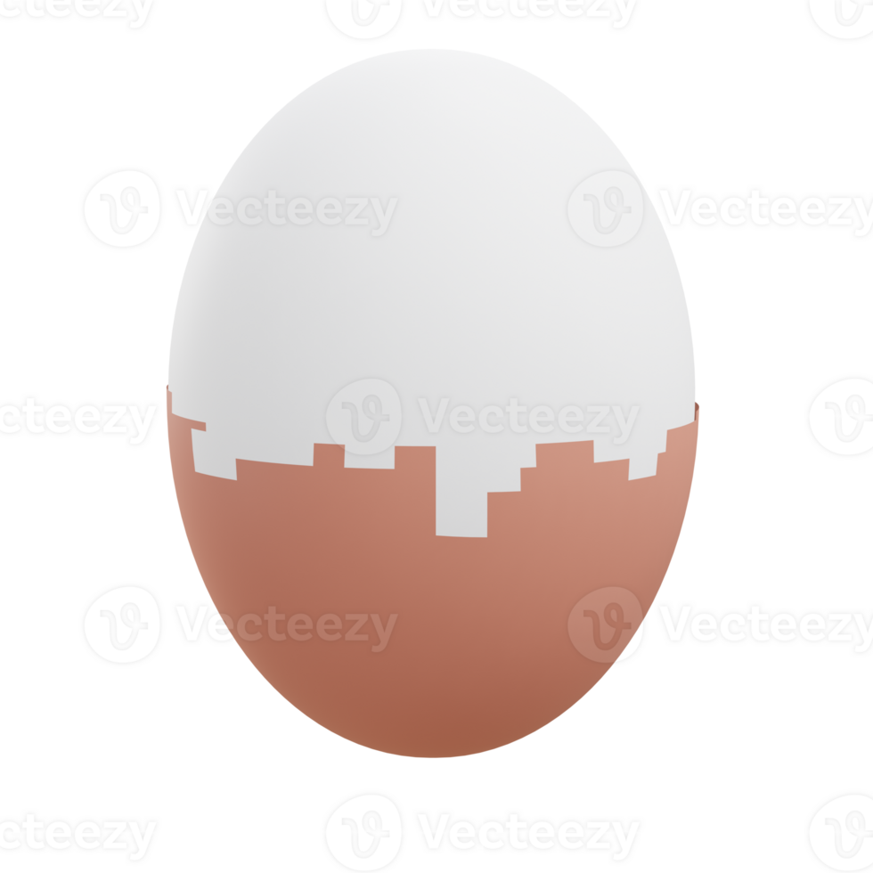 3 D illustration of egg shell icon png