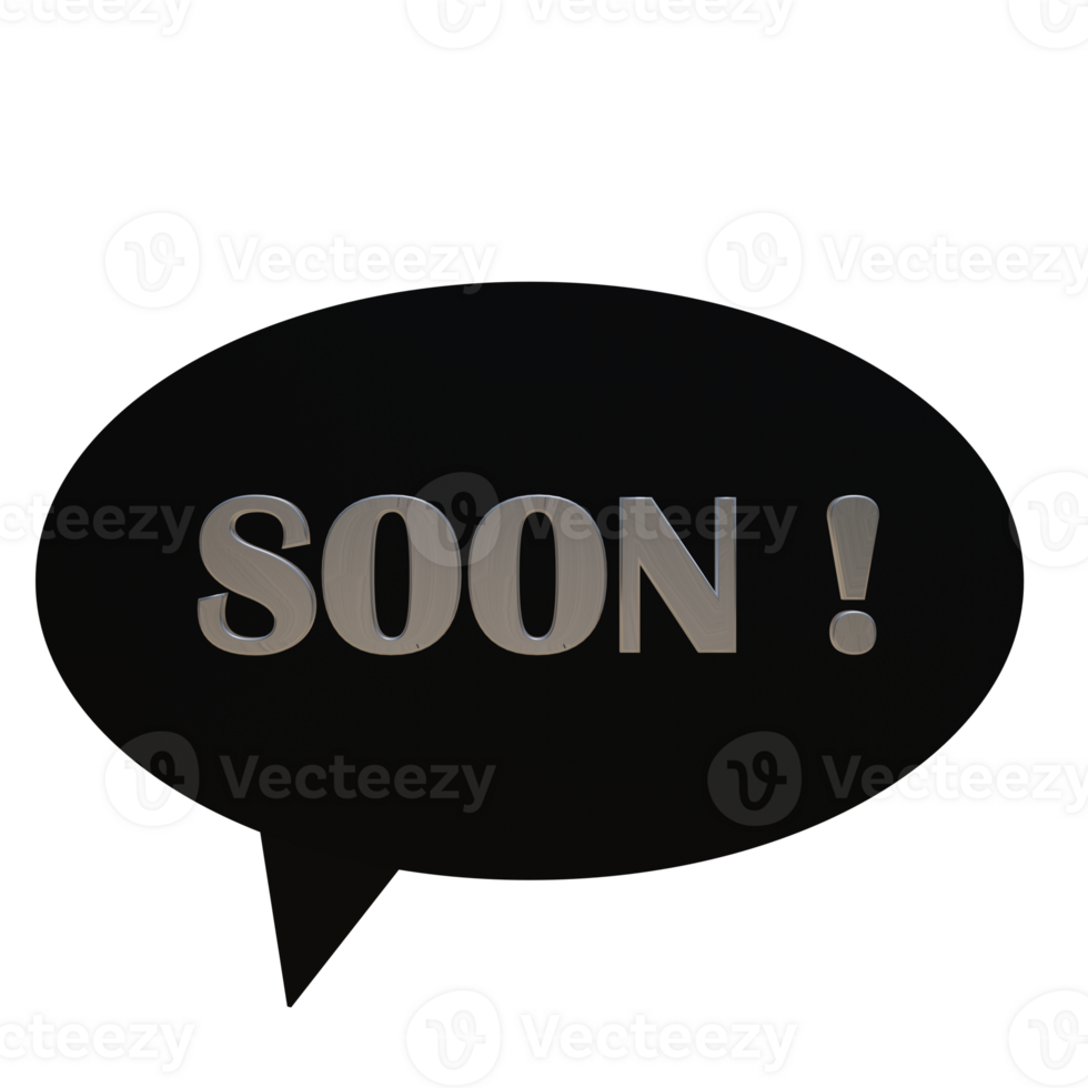 3 D illustration of coming soon sticker icon png