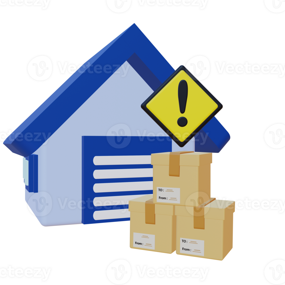 3 D illustration of stock at risk icon png